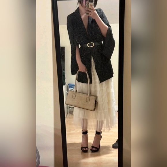 Casual Womens Solid Ball Gown Long Skirt Tulle High Waist Pleated Tutu Skirt - Picture 4 of 6